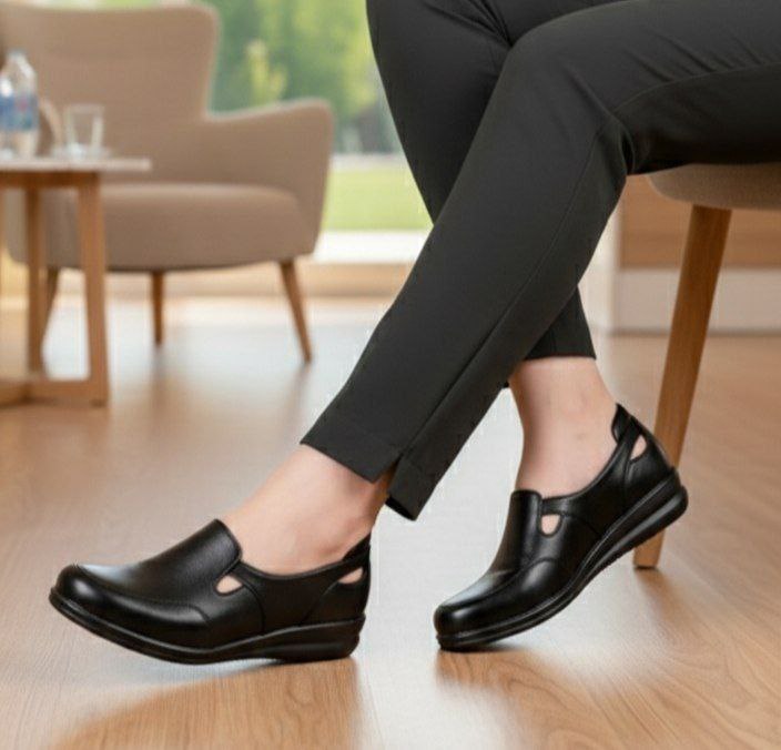 کفش طبی زنانه راحتی اداری چرم روزمره